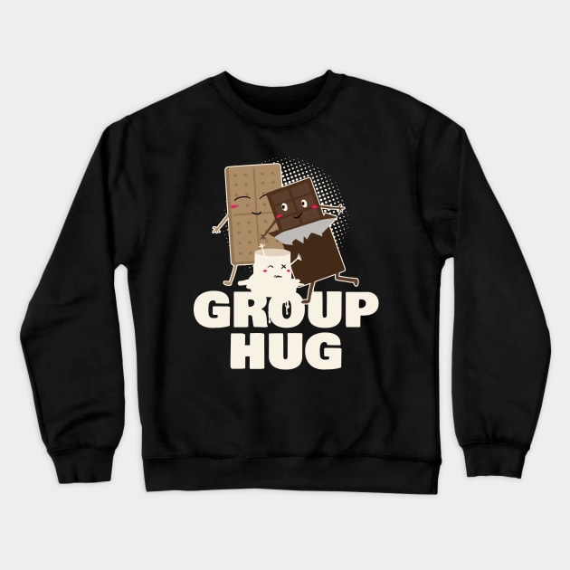 Group Hug Funny Smores Chocolate Marshmallow Camping Crewneck Sweatshirt by Zone32